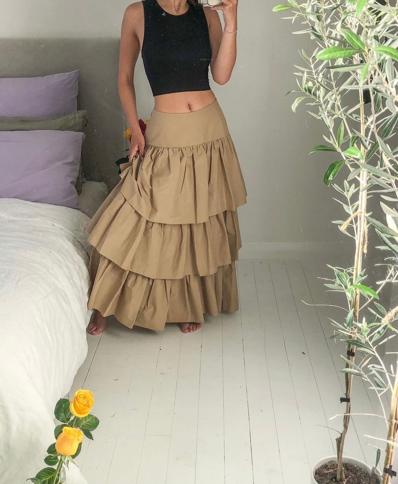 Beige Puff Skirt